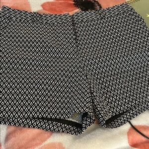 Black and White Patterned Women's Shorts